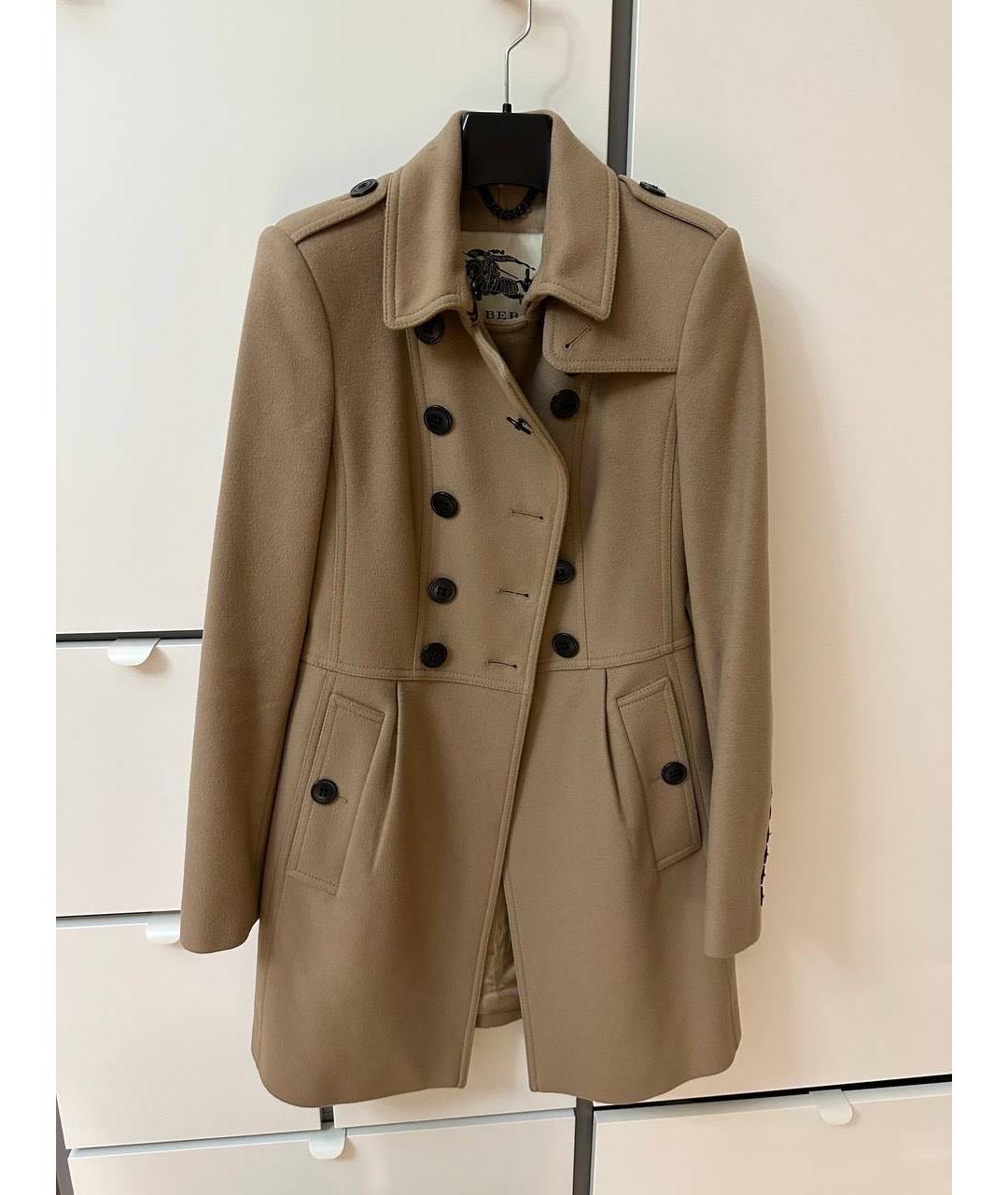 BURBERRY Бежевое шерстяное пальто, фото 6