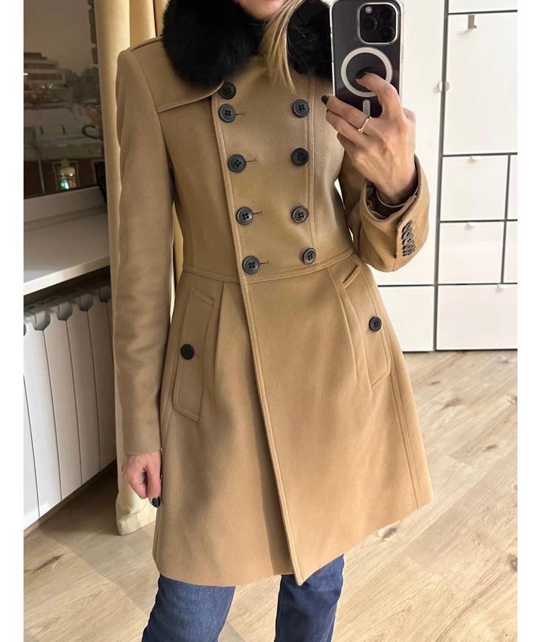 BURBERRY Бежевое шерстяное пальто, фото 8