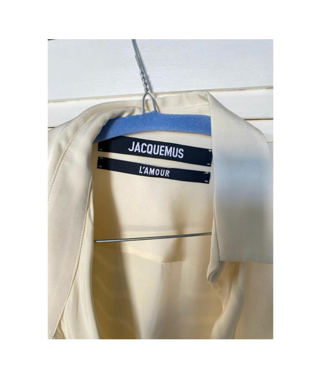 JACQUEMUS Бежевая вискозная блузы, фото 4