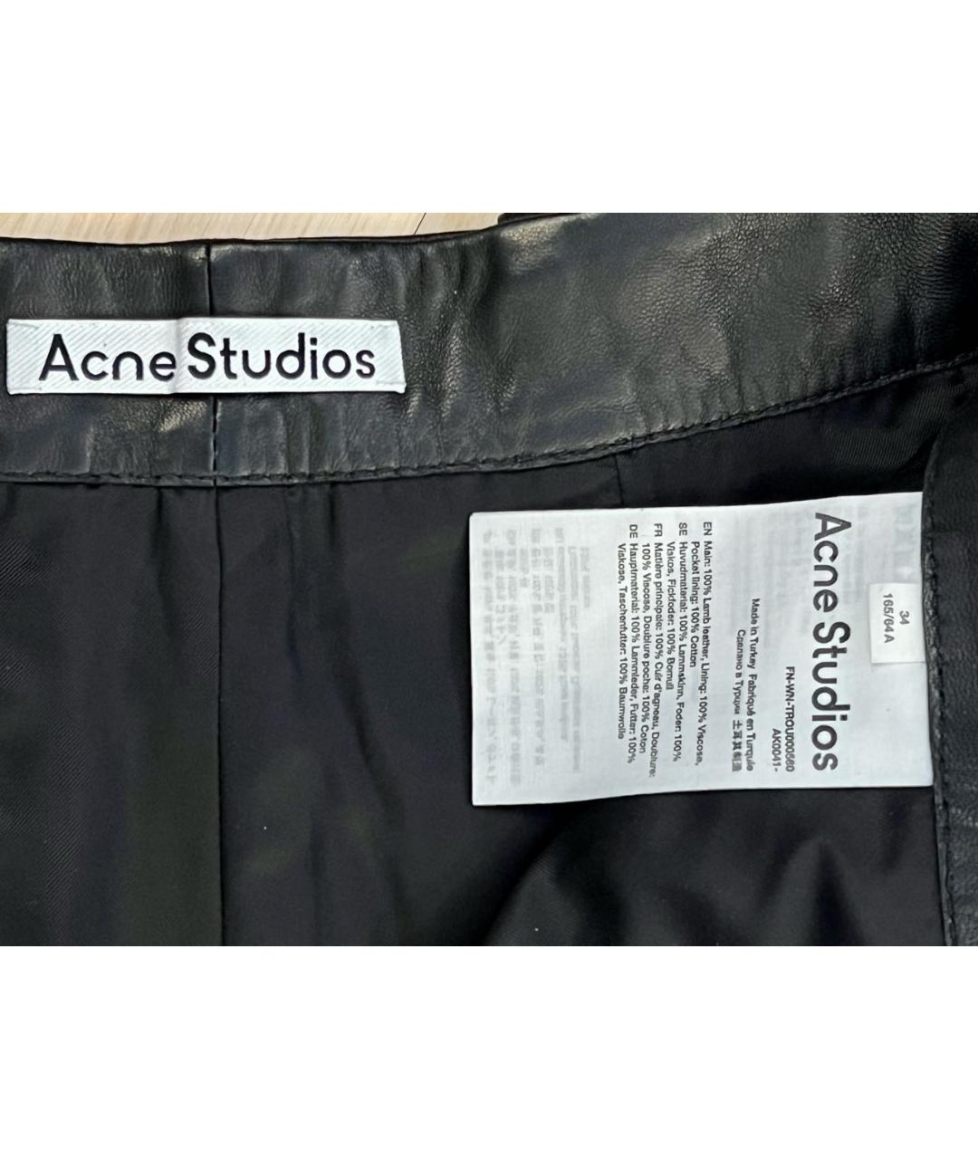 ACNE STUDIOS Черные кожаные шорты, фото 7