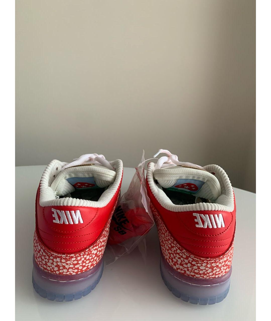 NIKE Красные кожаные низкие кроссовки / кеды, фото 4