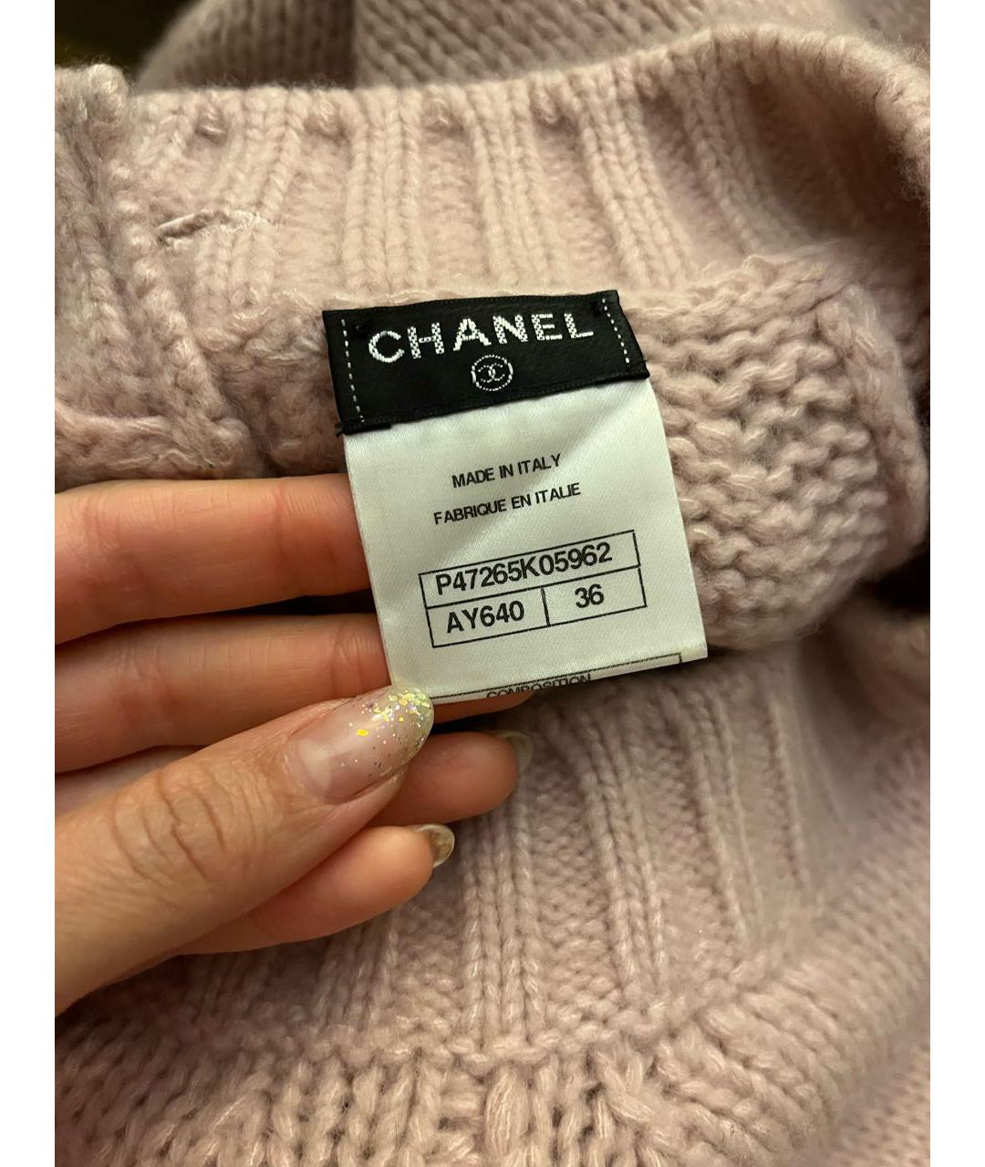 CHANEL Розовый кашемировый джемпер / свитер, фото 4