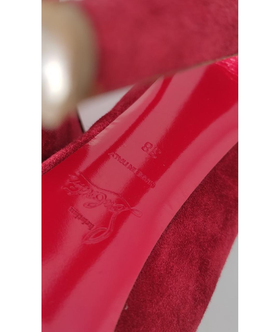 CHRISTIAN LOUBOUTIN Красные замшевые туфли, фото 7