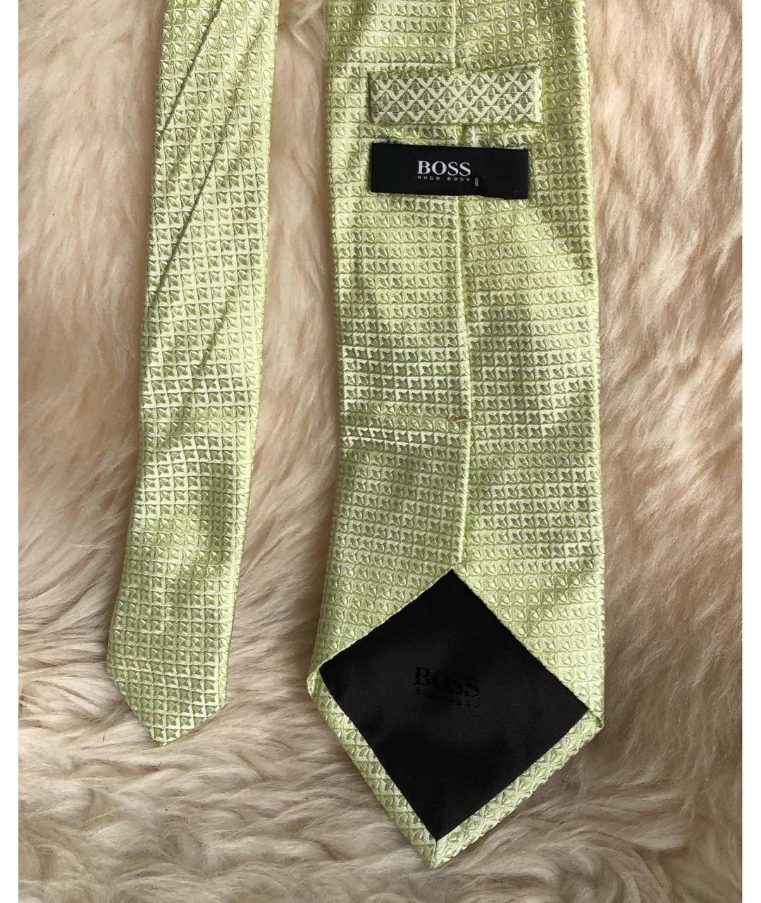 HUGO BOSS Салатовый шелковый галстук, фото 8