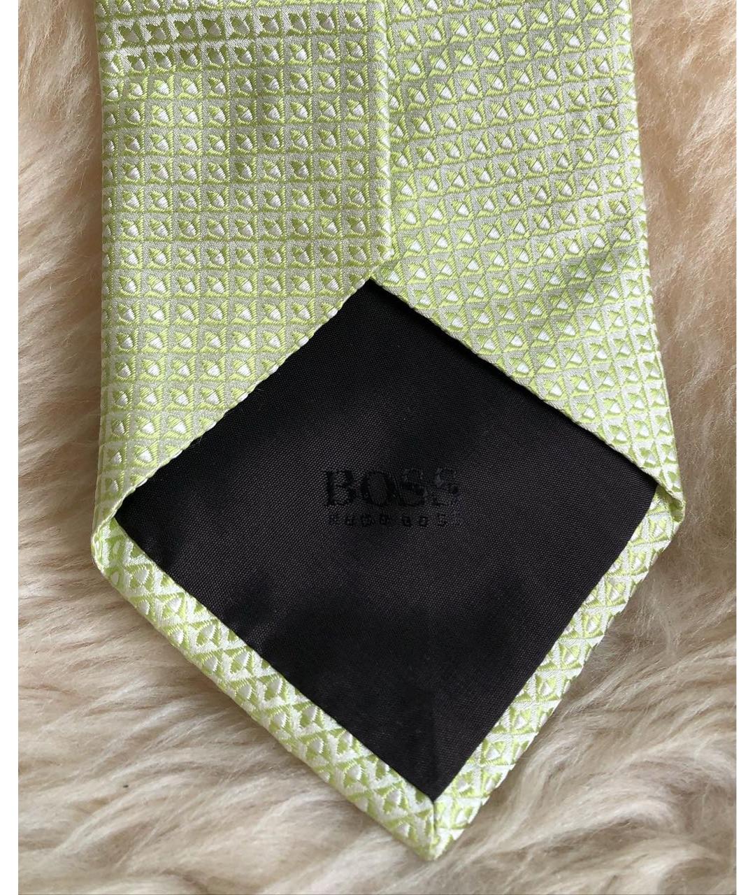 HUGO BOSS Салатовый шелковый галстук, фото 5