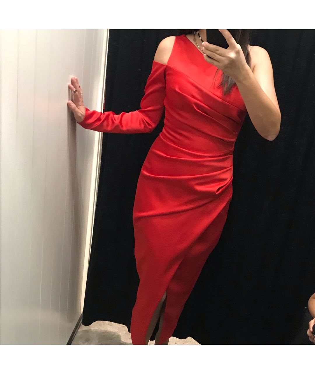 RASARIO Красное атласное вечернее платье, фото 4
