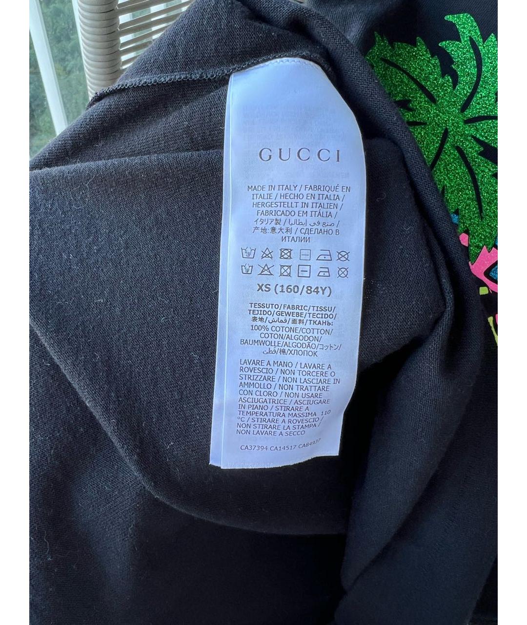 GUCCI Черная хлопковая футболка, фото 6