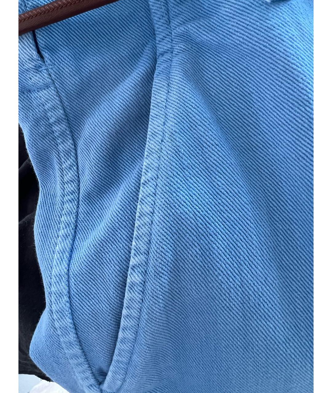 BRUNELLO CUCINELLI Голубые хлопковые шорты, фото 6