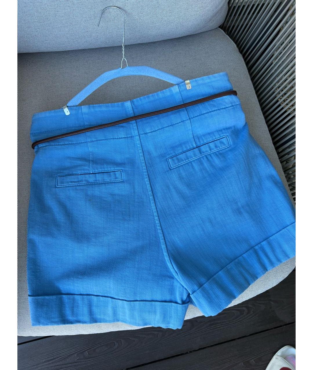 BRUNELLO CUCINELLI Голубые хлопковые шорты, фото 2