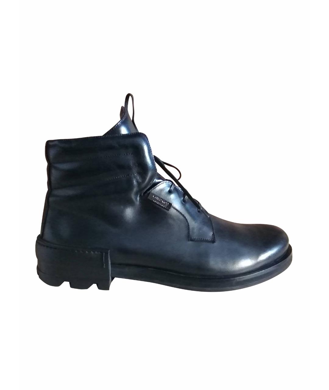 CALVIN KLEIN Черные кожаные высокие ботинки, фото 1