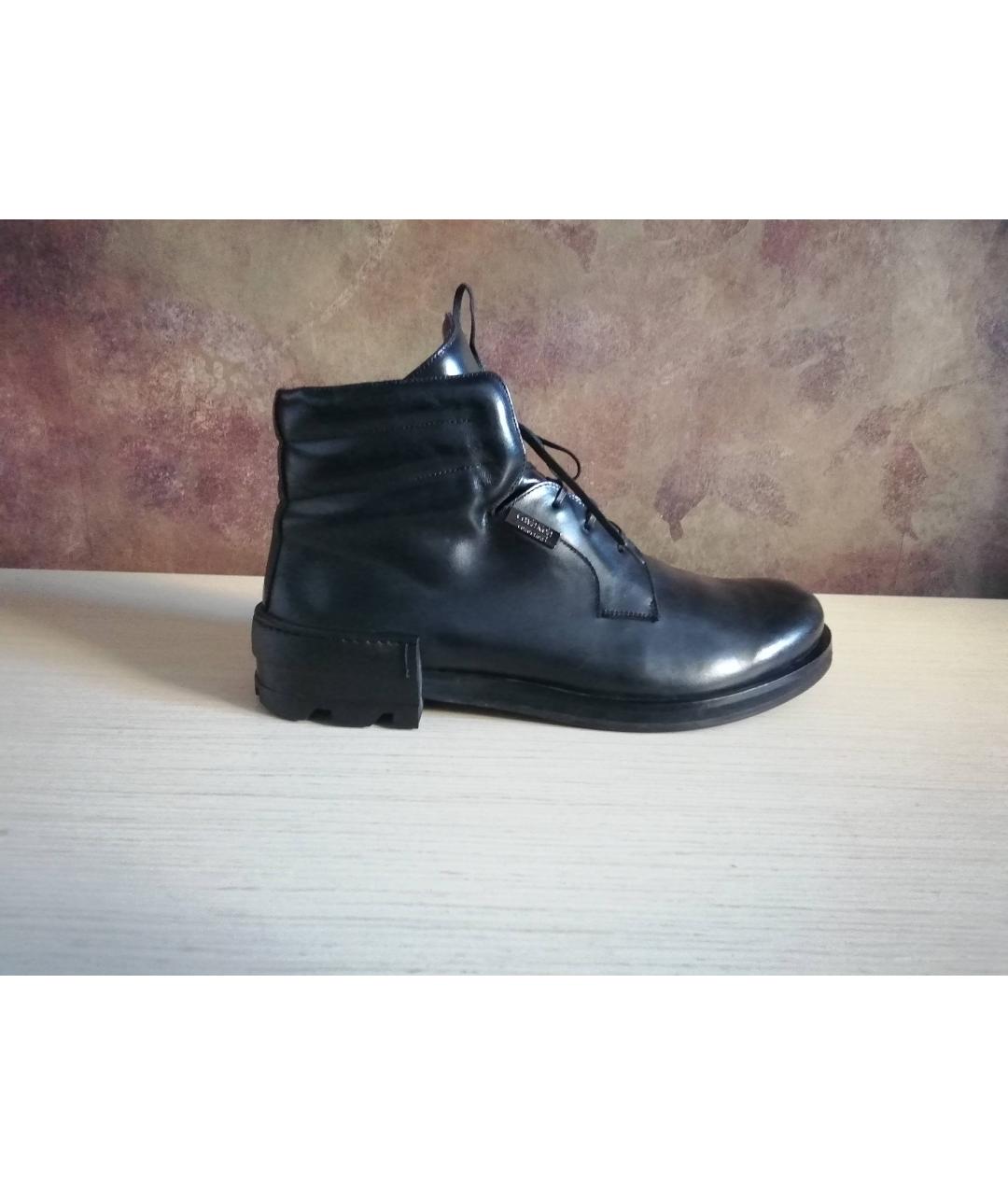 CALVIN KLEIN Черные кожаные высокие ботинки, фото 7