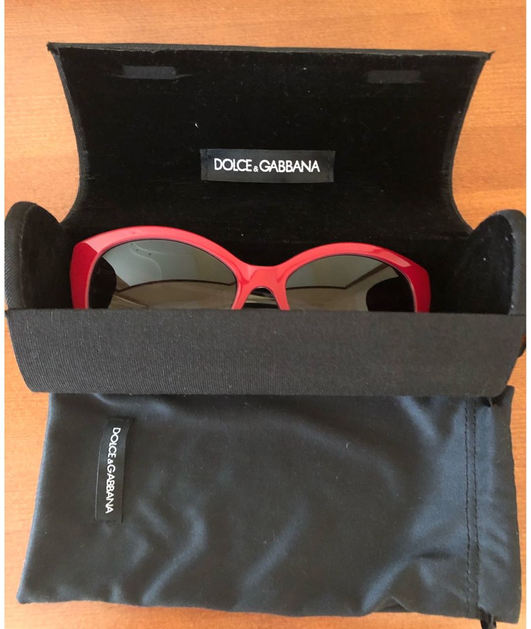 DOLCE&GABBANA Красные пластиковые солнцезащитные очки, фото 6