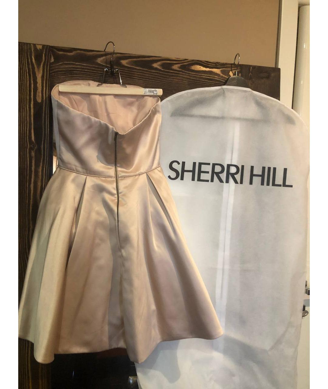 SHERRI HILL Бежевое коктейльное платье, фото 6