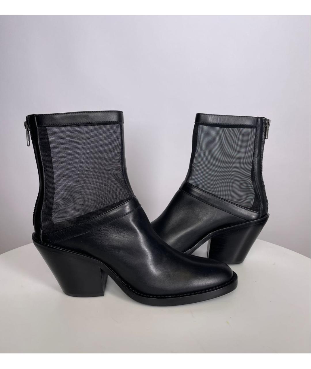 ANN DEMEULEMEESTER Черные кожаные полусапоги, фото 4