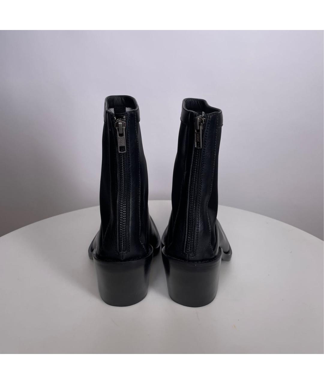 ANN DEMEULEMEESTER Черные кожаные полусапоги, фото 3