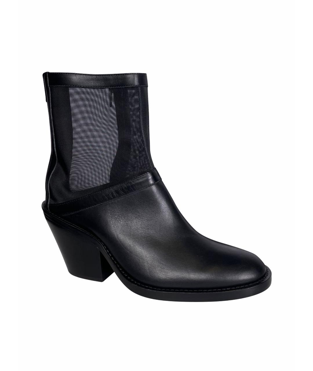 ANN DEMEULEMEESTER Черные кожаные полусапоги, фото 1