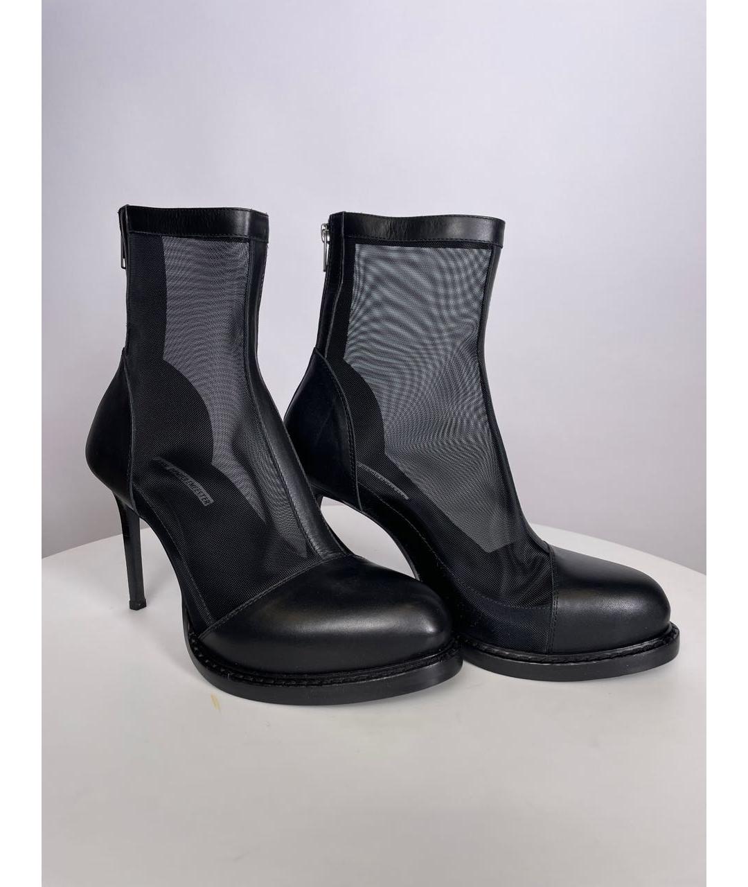 ANN DEMEULEMEESTER Черные кожаные ботильоны, фото 5