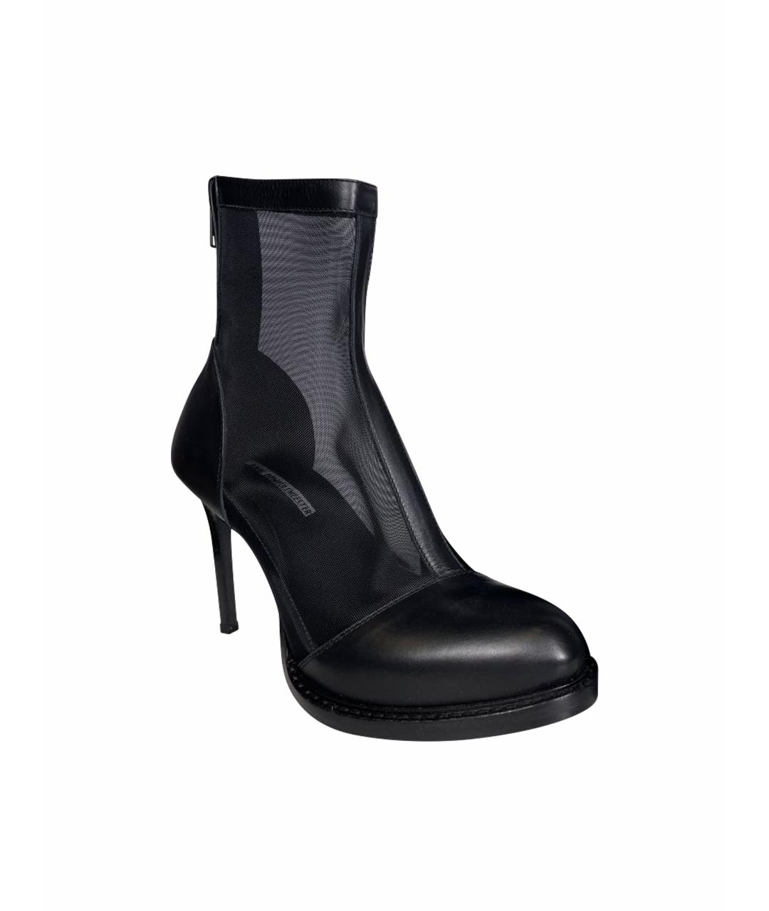ANN DEMEULEMEESTER Черные кожаные ботильоны, фото 1