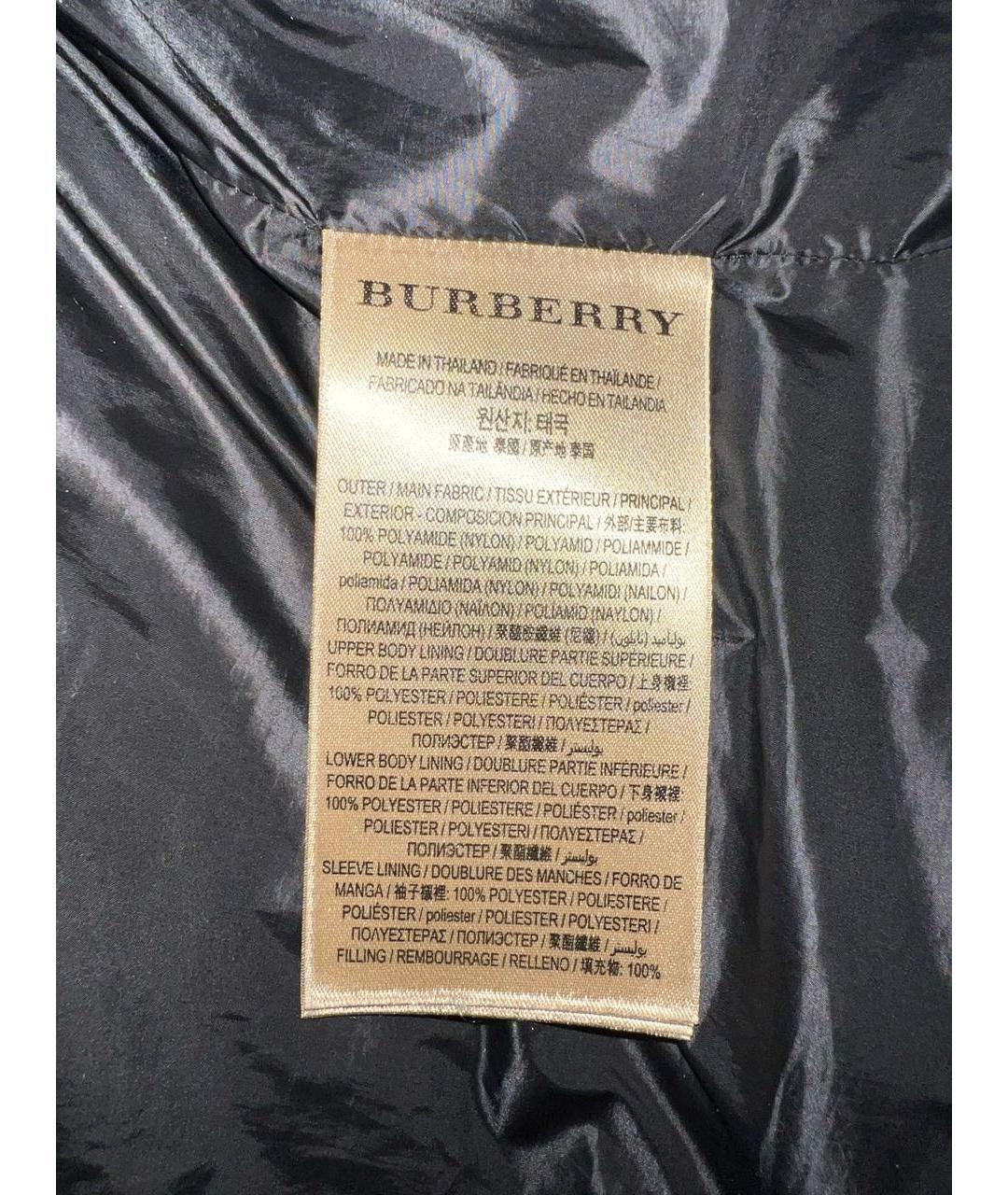 BURBERRY Черный полиамидовый пуховик, фото 7