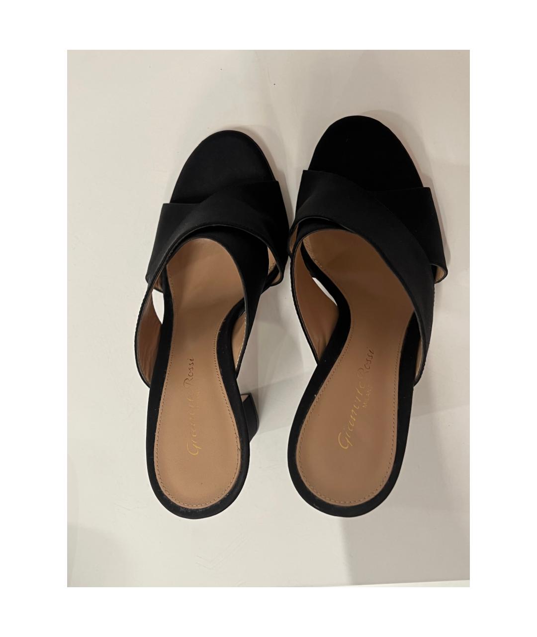 GIANVITO ROSSI Черные синтетические мюли, фото 3