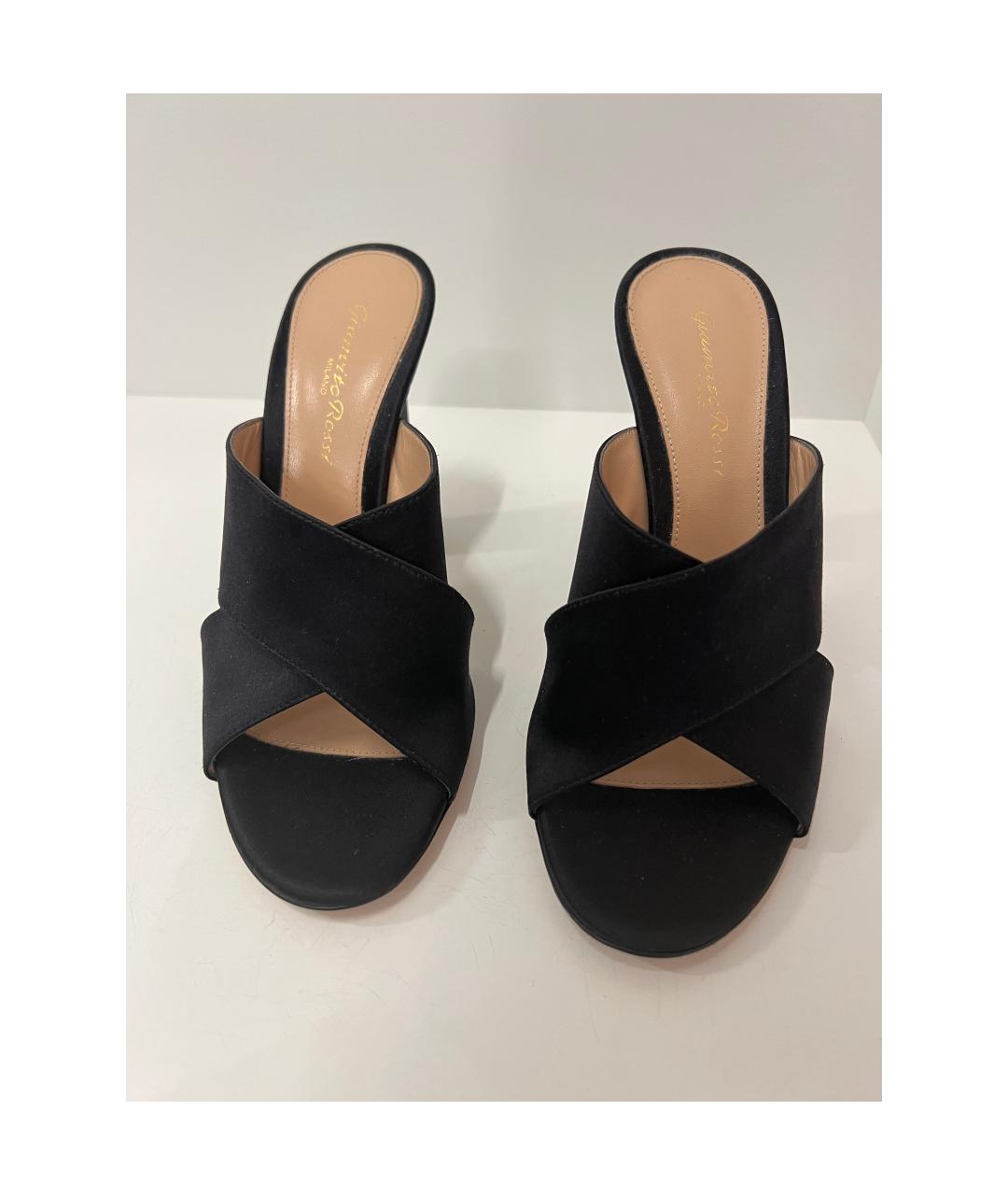 GIANVITO ROSSI Черные синтетические мюли, фото 2