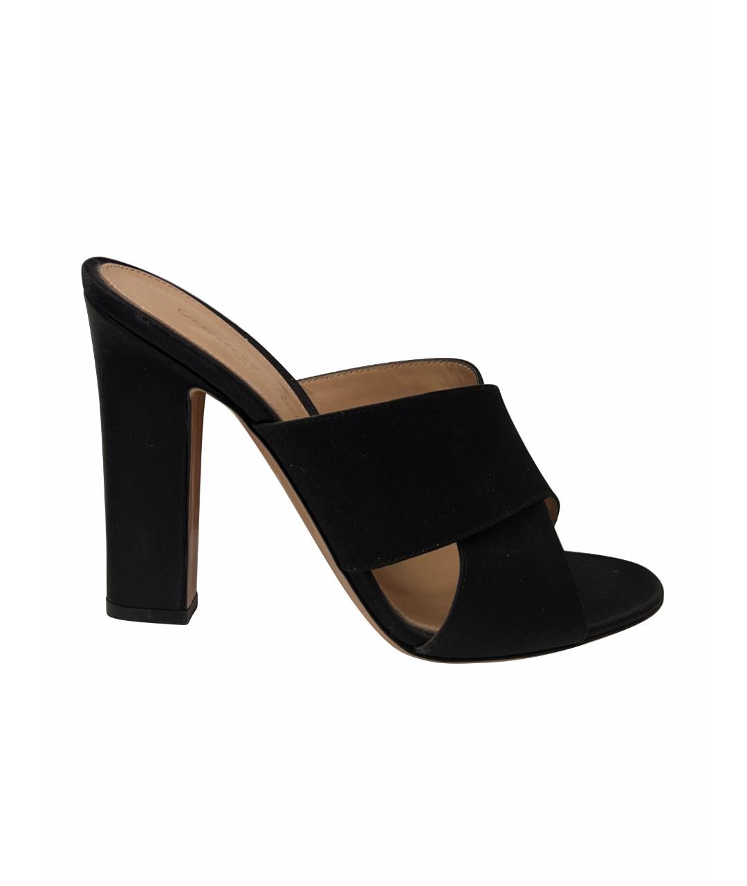 GIANVITO ROSSI Черные синтетические мюли, фото 1