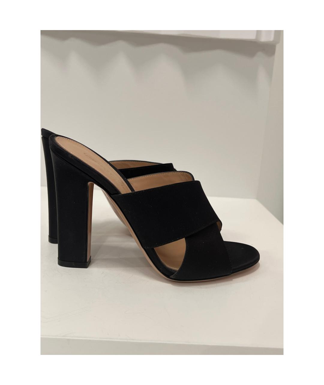 GIANVITO ROSSI Черные синтетические мюли, фото 6