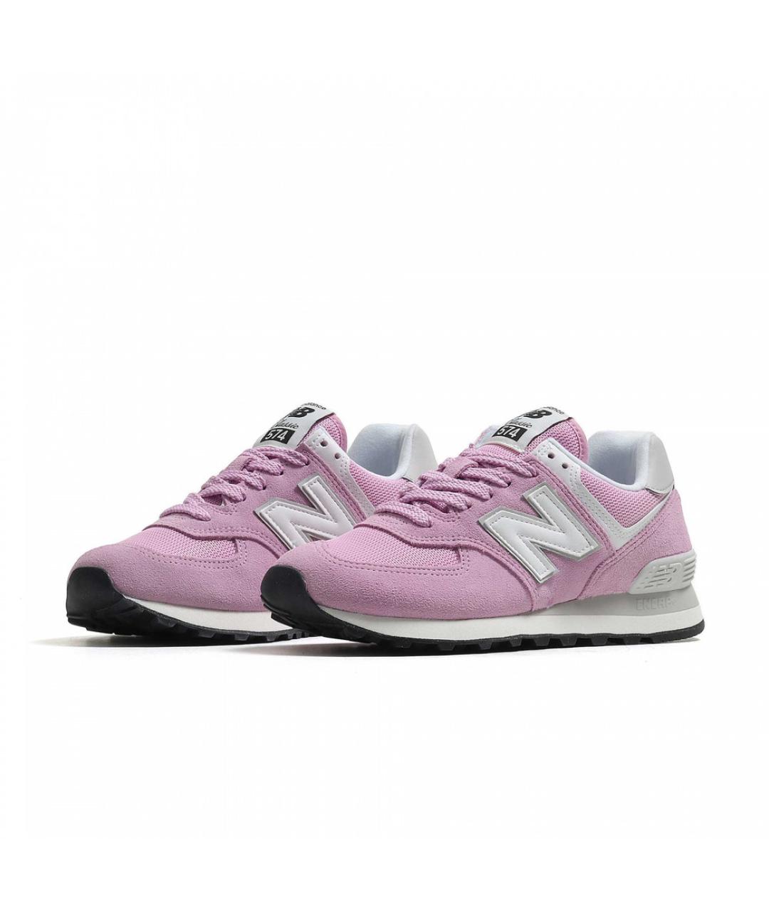 NEW BALANCE Розовые замшевые низкие кроссовки / кеды, фото 4