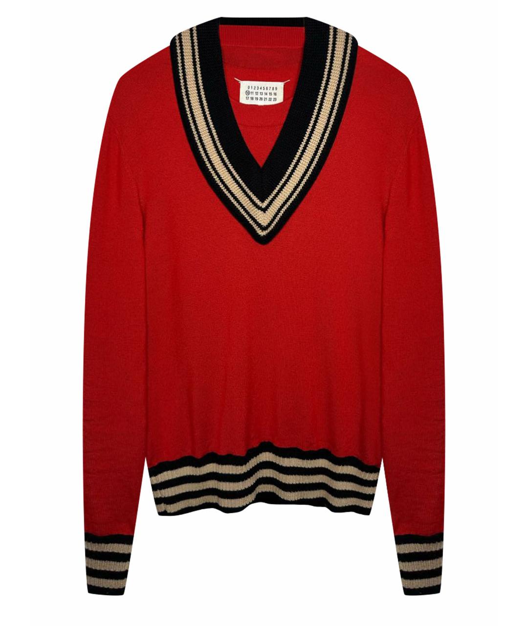 MAISON MARGIELA Красный шерстяной джемпер / свитер, фото 1