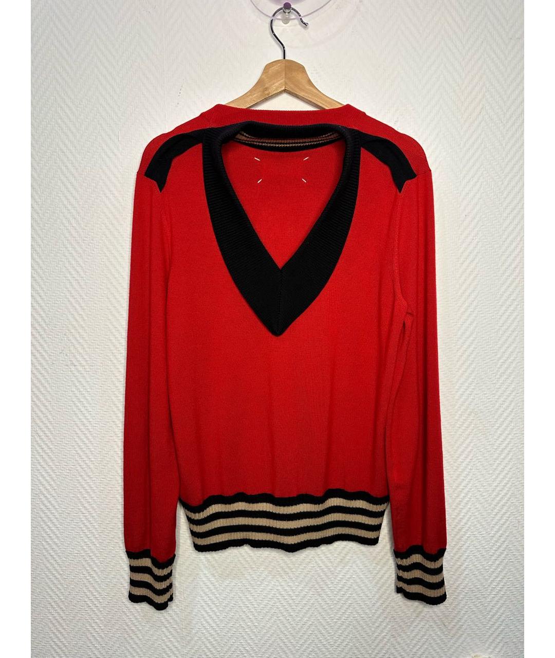 MAISON MARGIELA Красный шерстяной джемпер / свитер, фото 4