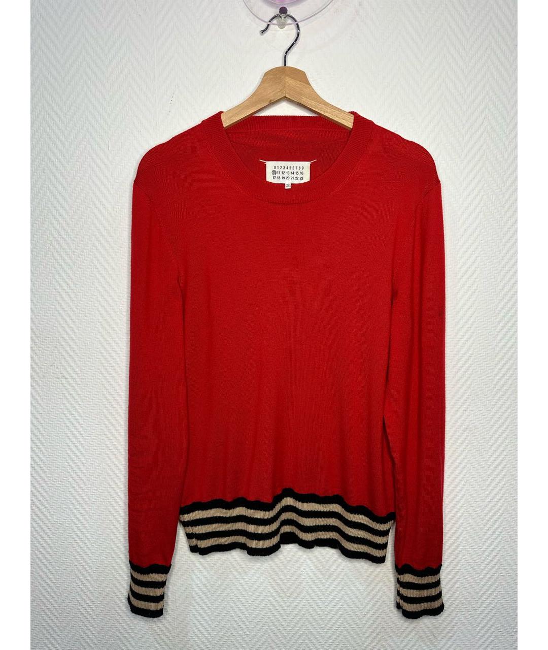 MAISON MARGIELA Красный шерстяной джемпер / свитер, фото 3