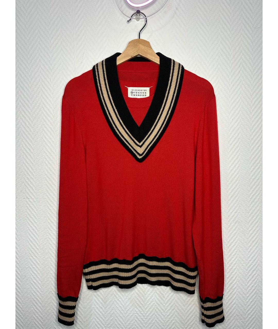 MAISON MARGIELA Красный шерстяной джемпер / свитер, фото 8