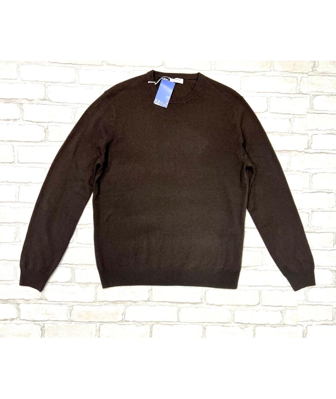 MALO Коричневый шерстяной джемпер / свитер, фото 7