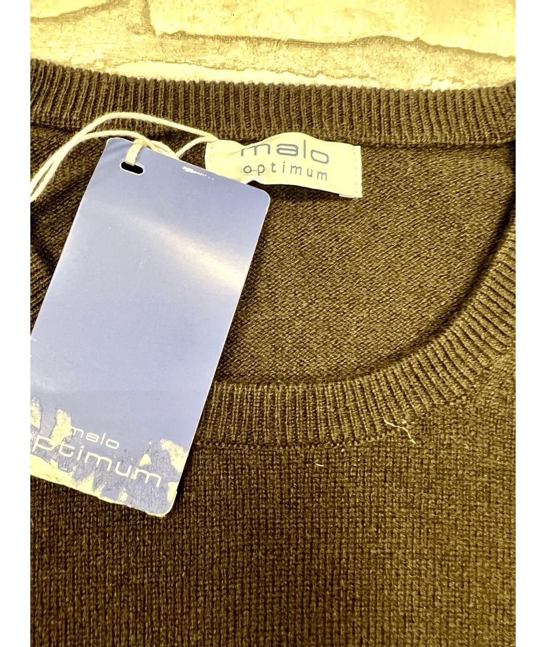 MALO Коричневый шерстяной джемпер / свитер, фото 3