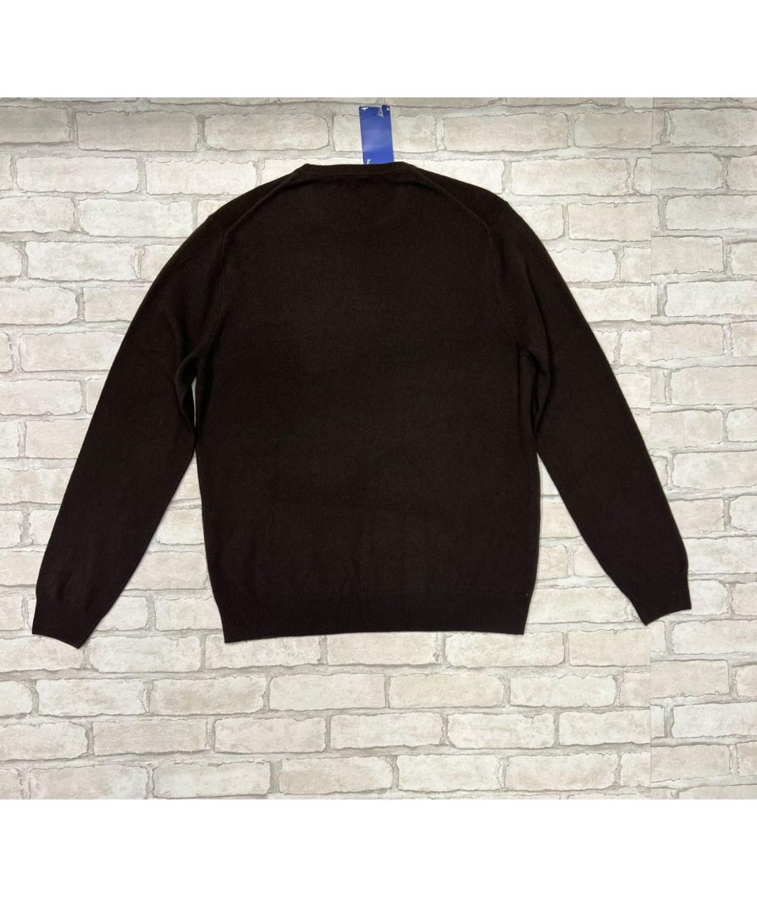 MALO Коричневый шерстяной джемпер / свитер, фото 2