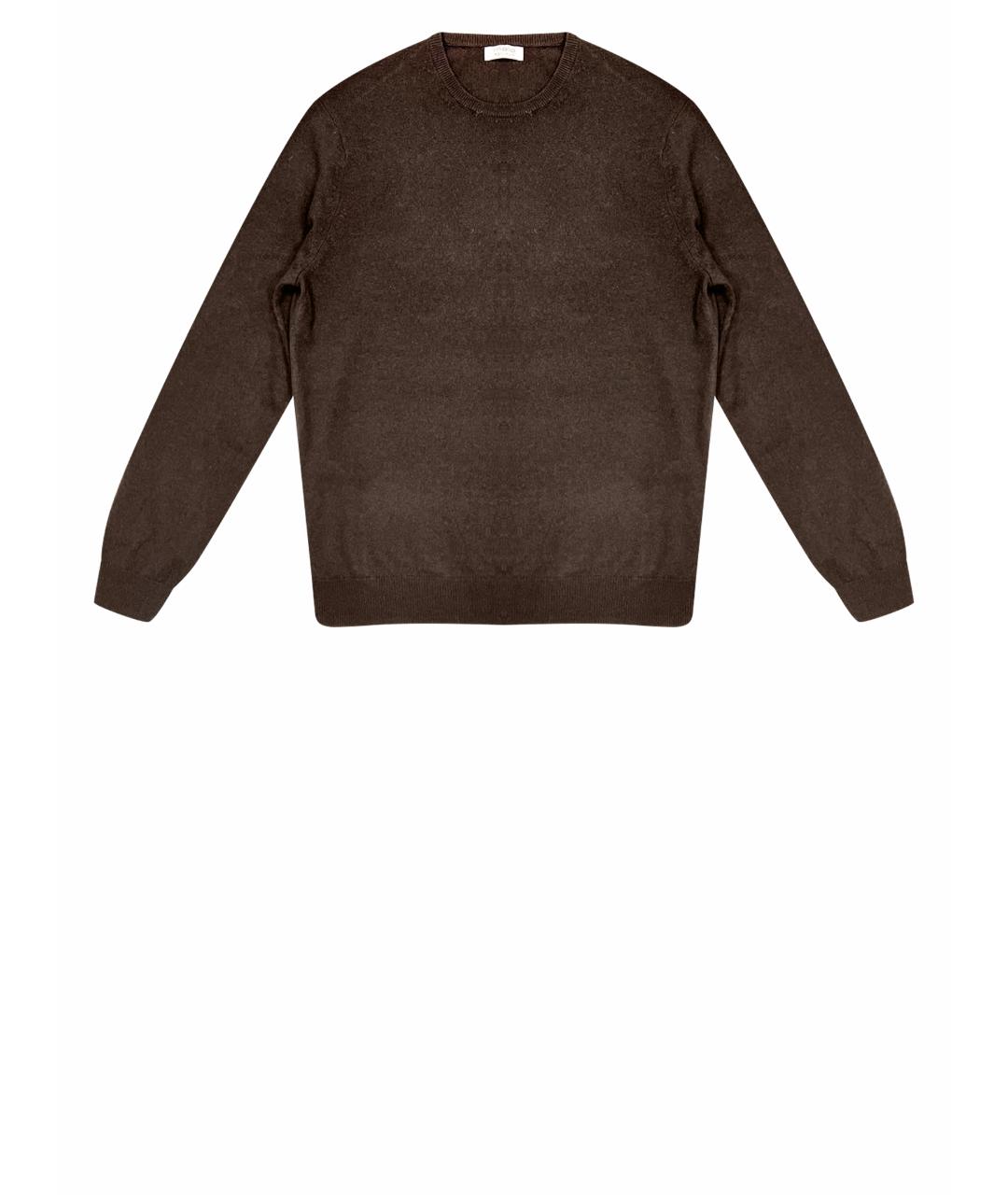 MALO Коричневый шерстяной джемпер / свитер, фото 1