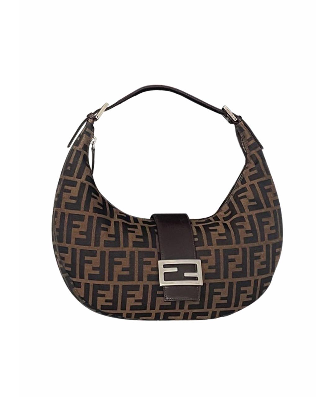 FENDI Коричневая синтетическая сумка тоут, фото 1