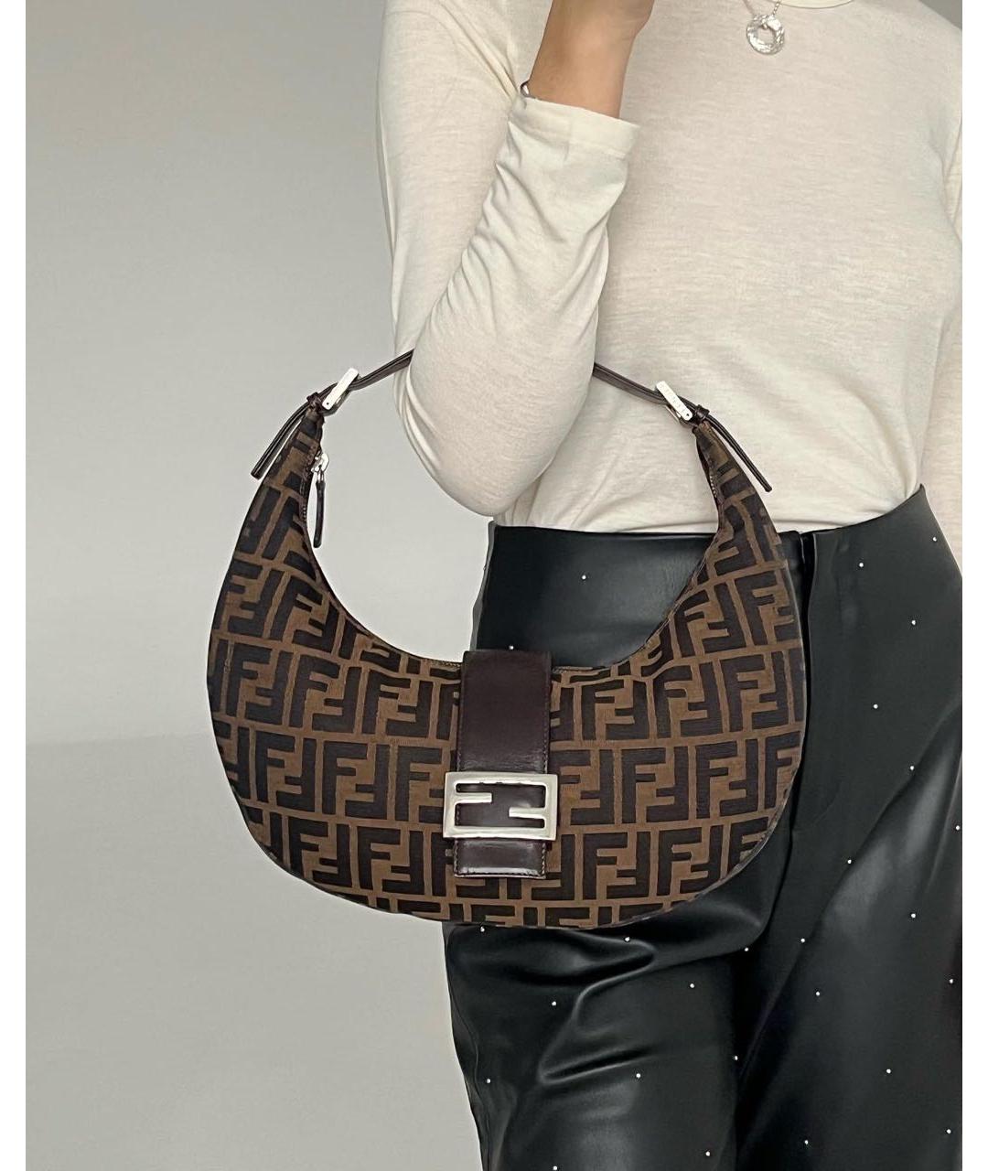 FENDI Коричневая синтетическая сумка тоут, фото 2