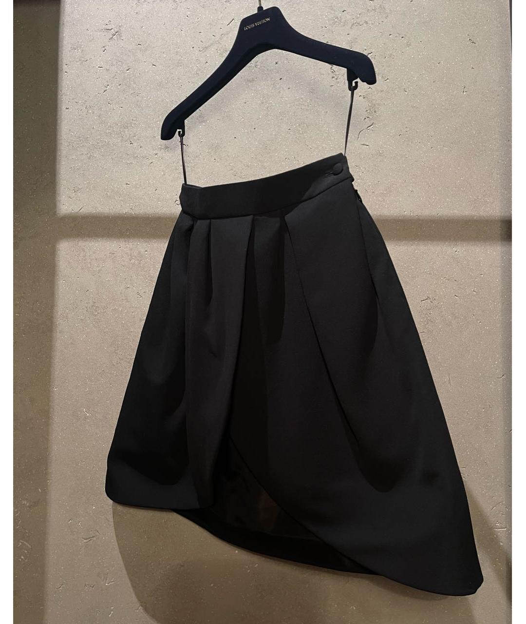 LOUIS VUITTON PRE-OWNED Черная шелковая юбка миди, фото 2