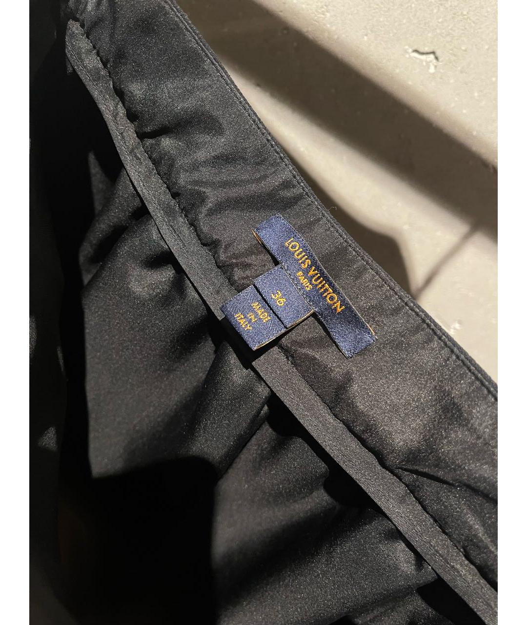 LOUIS VUITTON PRE-OWNED Черная шелковая юбка миди, фото 4