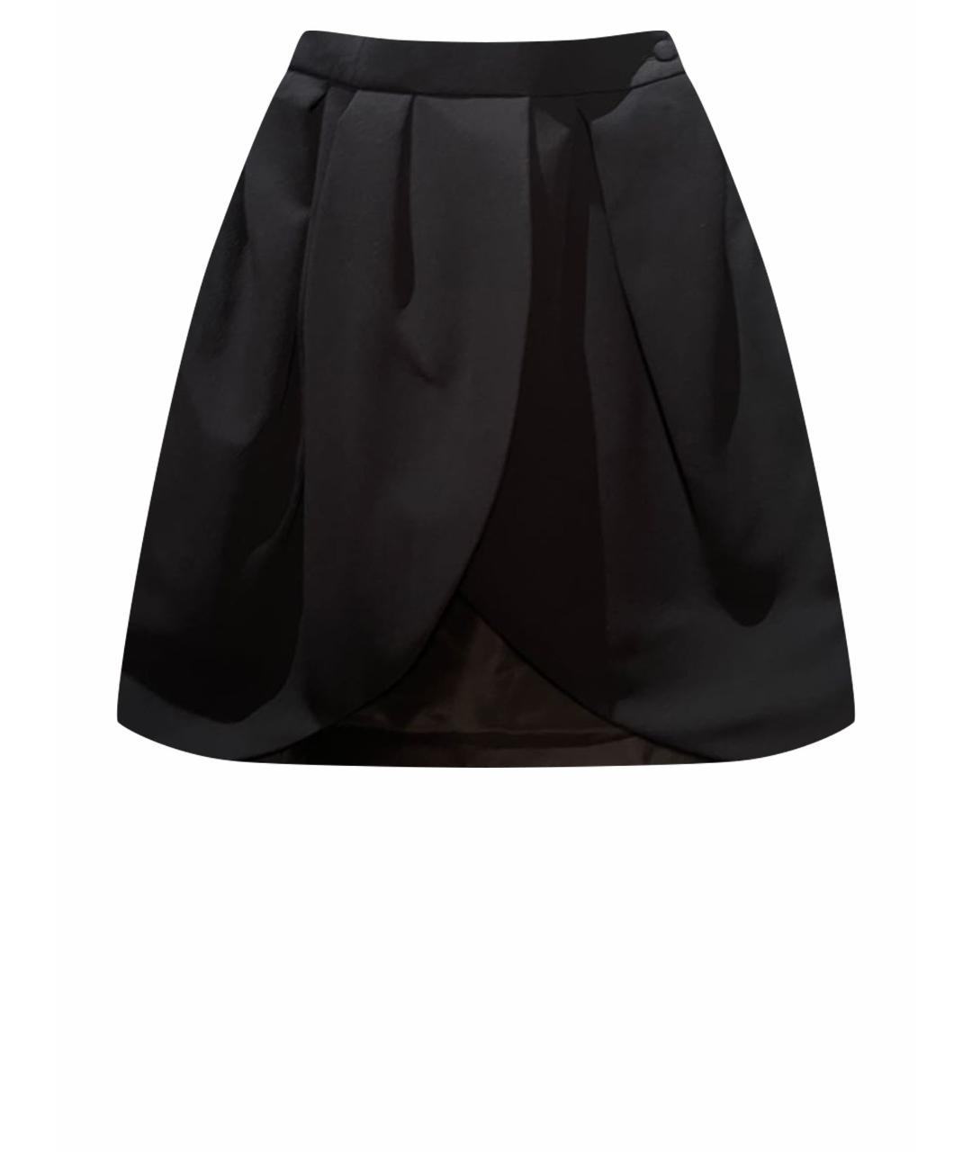 LOUIS VUITTON Черная шелковая юбка миди, фото 1