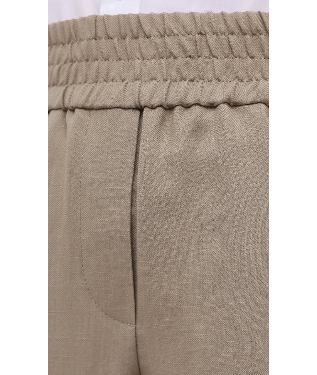 BRUNELLO CUCINELLI Бежевые льняные брюки широкие, фото 4