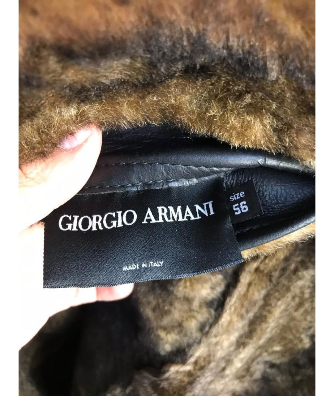 GIORGIO ARMANI Черная кожаная дубленка/шуба, фото 4