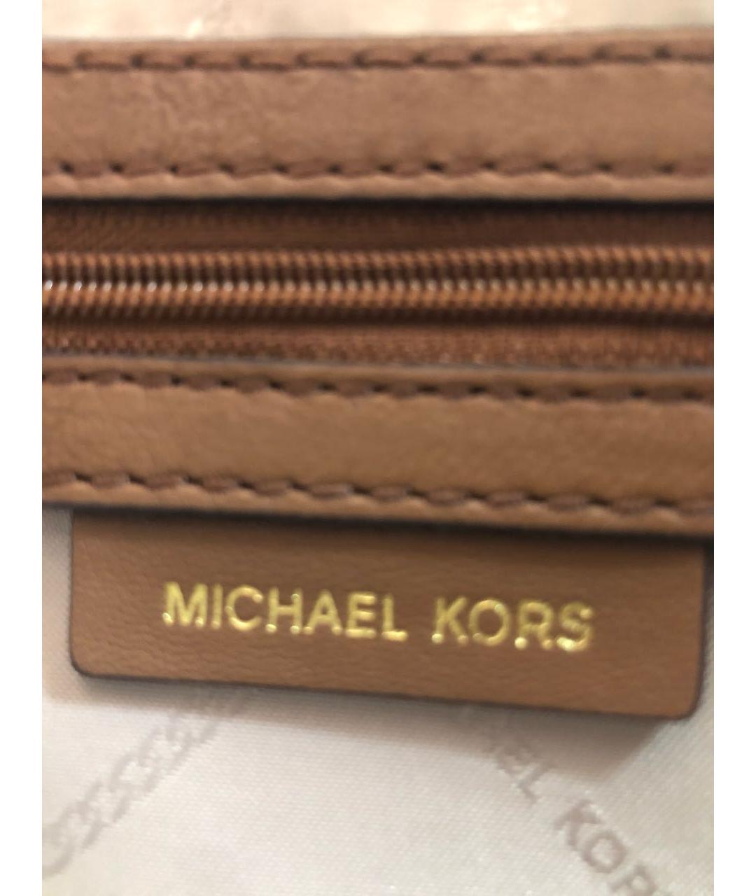 MICHAEL KORS Коричневая кожаная сумка через плечо, фото 5