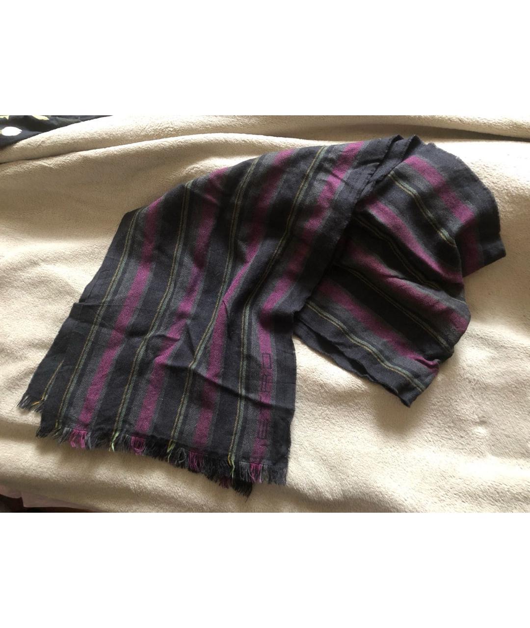 ETRO Серый шерстяной шарф, фото 9