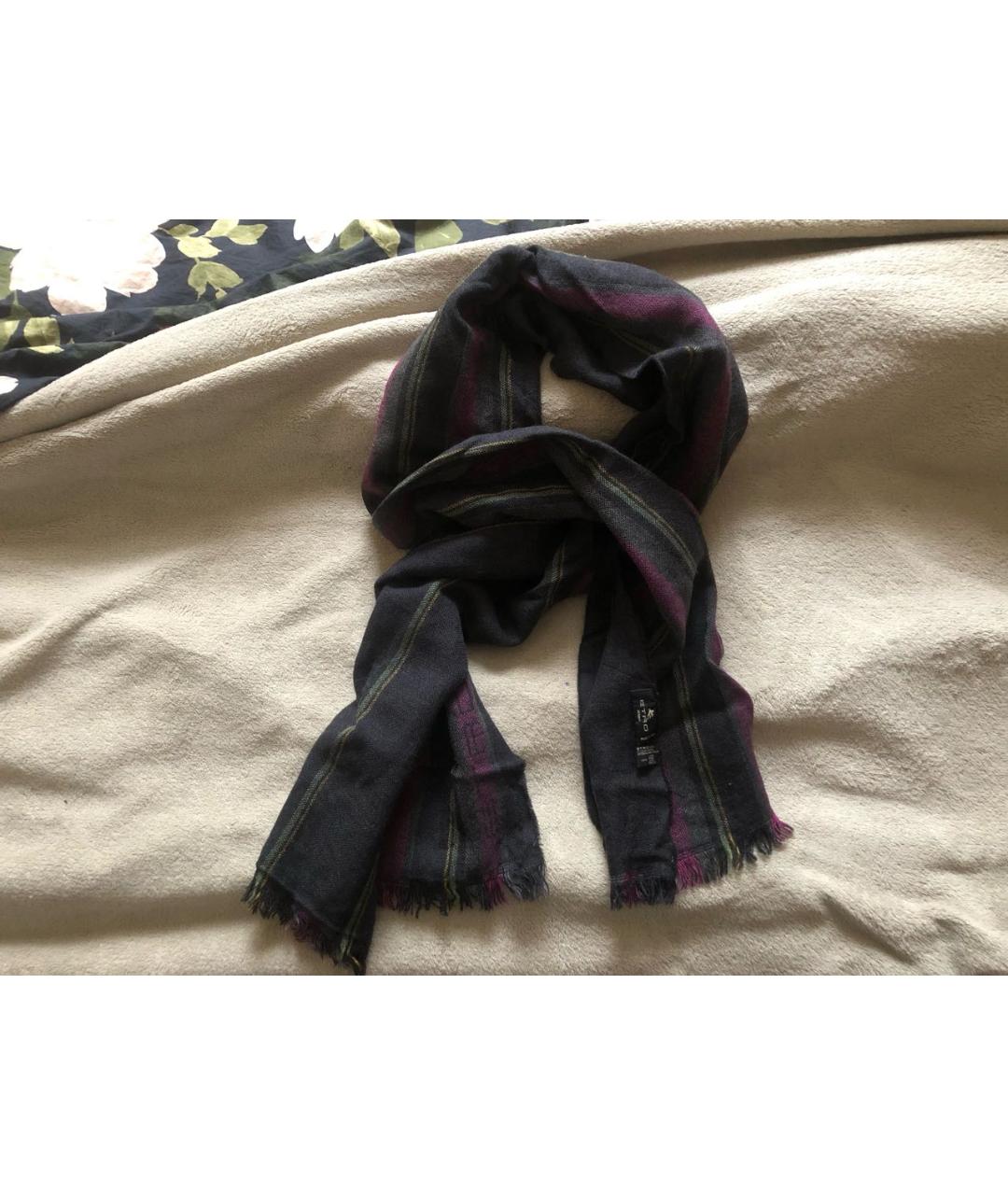 ETRO Серый шерстяной шарф, фото 2