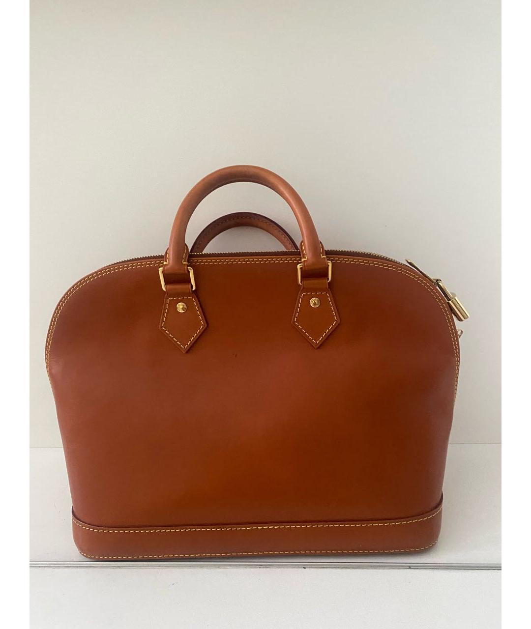 LOUIS VUITTON PRE-OWNED Оранжевая кожаная сумка с короткими ручками, фото 3