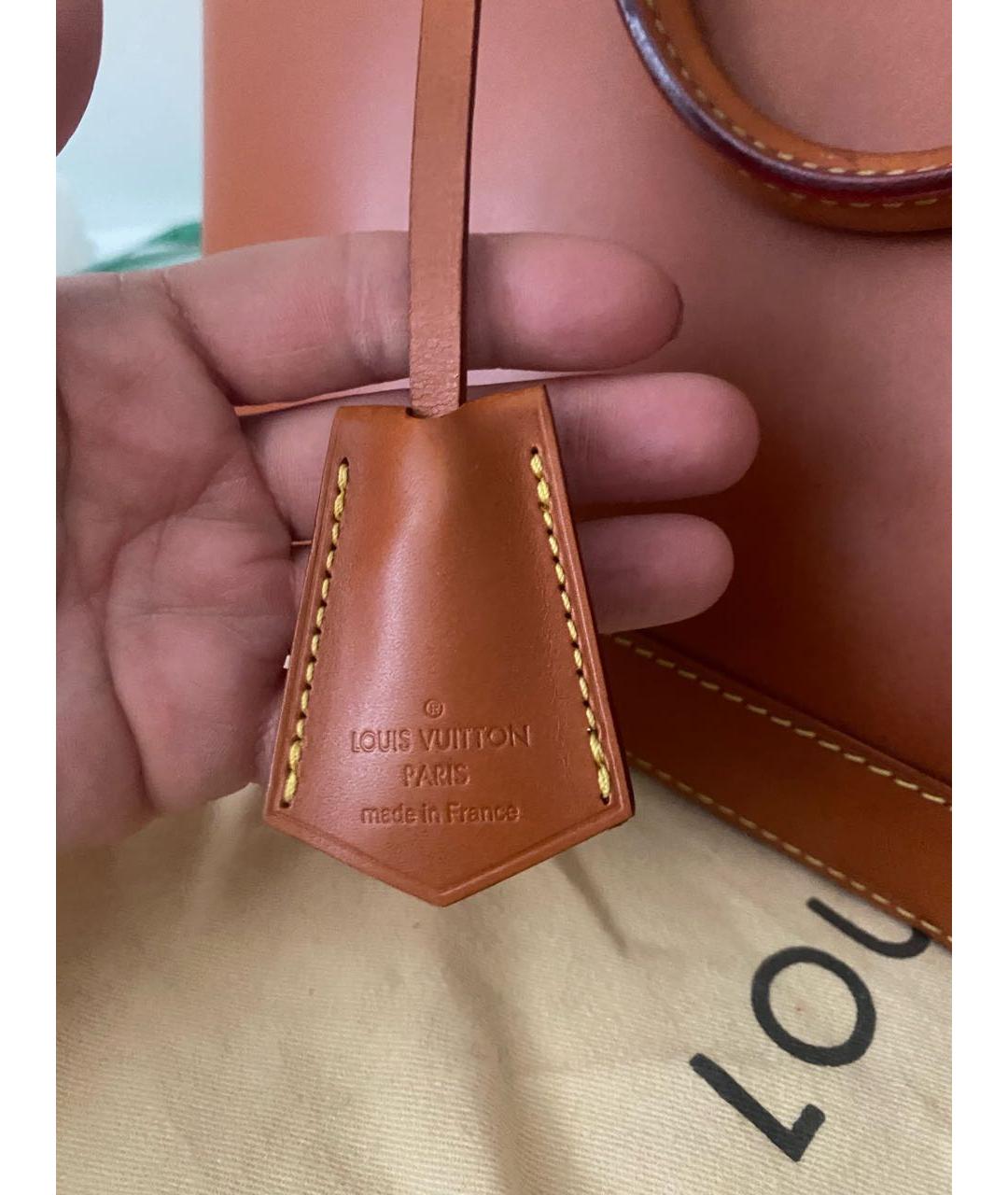 LOUIS VUITTON PRE-OWNED Оранжевая кожаная сумка с короткими ручками, фото 6