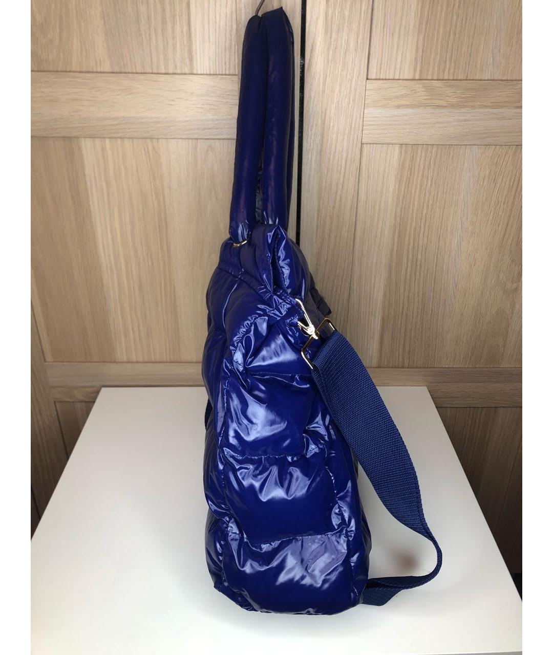 MARINA RINALDI Синяя синтетическая сумка тоут, фото 2