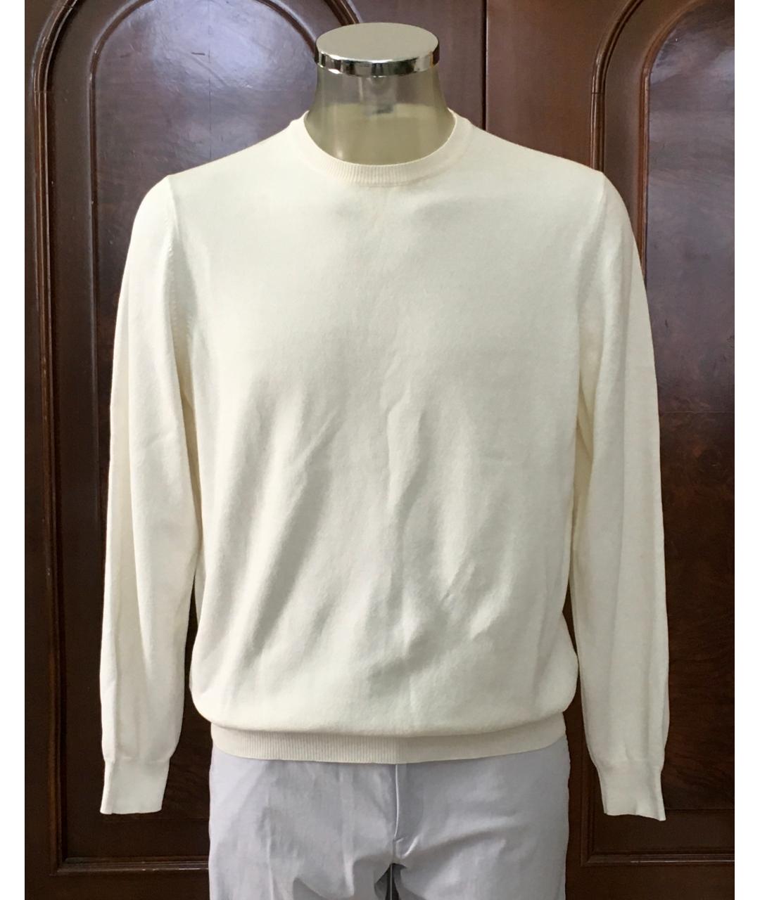 MALO Белый хлопковый джемпер / свитер, фото 7
